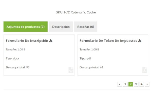 Adjunta archivo en producto para su descarga como ficha técnica